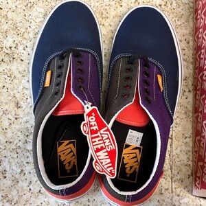 Vans Multi-Panel Canvas Low-Top Sneakers - Navy/Purple/Red/Black